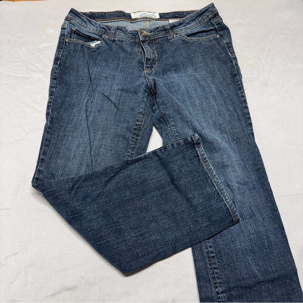 Dark Wash Women's Faded Glory stretch eased Straight Leg Jeans